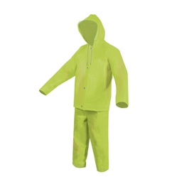 [ECO-1221HV2XG] JUEGO IMPERMEABLE TRASLUCIDA  VERDE ALTA VISIBILIDAD TALLA 2 EXTRA GRANDE