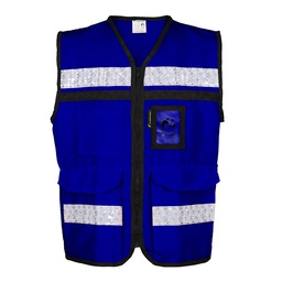 [ECO-2050AZRCRCH] CHALECO RESCATISTA AZUL REY   CON REFLEJANTE TALLA CH