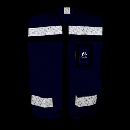 [ECO-2070AZRCRGD] CHALECO AZUL REY CERRADO TIPO RESCATISTA LIGERO CON BOLSA TRASERA CLASE II TALLA