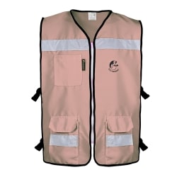 [ECO-3040BGCR2XG] CHALECO RESCATISTA ABIERTO BEIGE ALGODON/POLIESTER CON REFLEJANTE TALLA 2XG