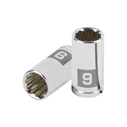 [100981] Dado de 9 mm, 12 puntas, cuadro 1/4', Truper