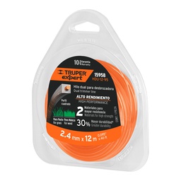 [15958] Rollo de hilo dual para desbrozadora, 2.4 mm x 12m, Expert