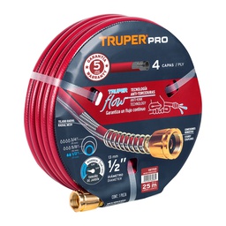 [19793] Manguera 1/2' super reforzada 4 capas 25 m conexiones metal