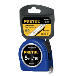 [21610] Flexometro azul 5 m cinta 19 mm, en tarjeta, Pretul