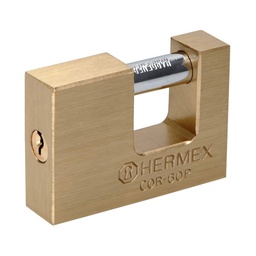 [22518] Candado antipalanca 60 mm cuerpo de laton, Hermex Basic