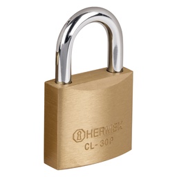 [23514] Candado de laton 30 mm gancho corto en blister, Hermex Basic