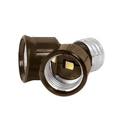 [46539] Portalampara de baquelita, doble entrada, Volteck