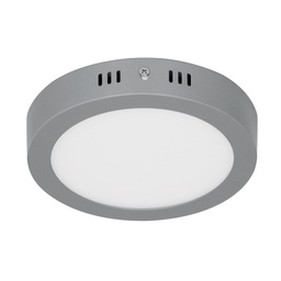 [47347] Luminario LED tipo plafon 12 W, redondo, luz de dia, gris