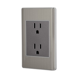 [47849] Placa armada acero inox contacto duplex 3 modulos, Lisboa