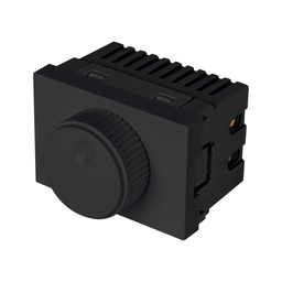[47886] Dimmer giratorio negro de 1.5 modulos, linea Lisboa, Volteck