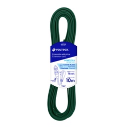 [48038] Extension electrica domestica 10 m verde con clavija plana
