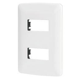[48133] Placa 2 modulos de ABS, linea Italiana, color blanco