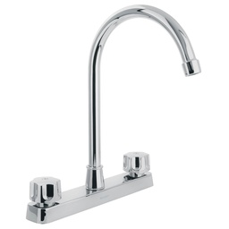 [48193] Mezcladora plastica 8' p/fregadero, cuello alto, hex Basic