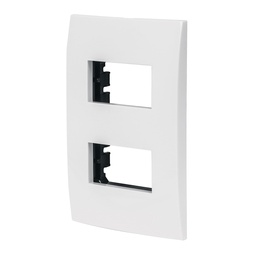 [48304] Placa 2 modulos de ABS, linea Oslo, color blanco, Volteck