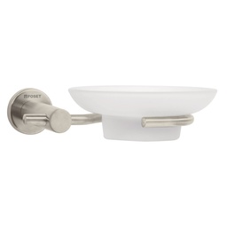 [49675] Jabonera metalica satin con plato de vidrio, Foset Element