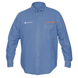 [60336] Camisa de mezclilla manga larga para hombre, CH, Truper
