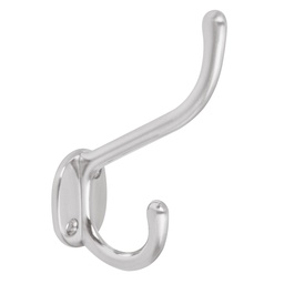 [43912] Gancho doble largo y corto tipo perchero, cromo mate, Hermex