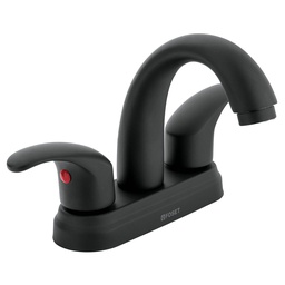 [45357] Mezcladora negro mate 4' p/lavabo, nariz curva, palanca,Aqua