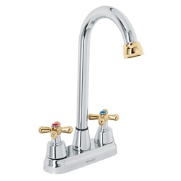 [45621] Mezcladora cromo-oro 4' p/lavabo, tipo bar, cruceta, Aqua