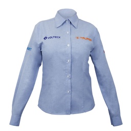 [63103] Camisa manga larga para mujer, azul, G, Truper