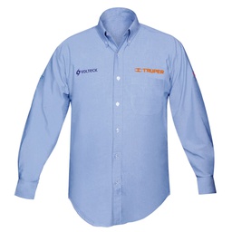 [66013] Camisa manga larga para hombre, azul, EEEG, Truper