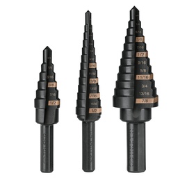 [100988] Juego de 3 brocas escalonadas de oxido negro, Truper