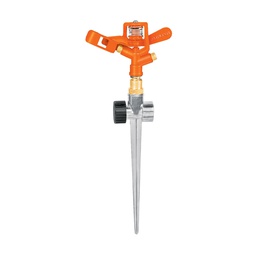 [10330] Aspersor metalico 11' dos vias doble chorro, estaca metalica