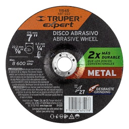 [11545] Disco Tipo 27 de 7' x 6.4 mm desbaste de metal, Expert