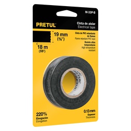 [20523] Cinta de aislar de 18 m x 19 mm, negra en blister, Pretul