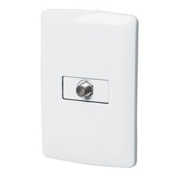 [46466] Placa armada con conexion para TV, blanco, linea Italiana