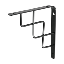 [47703] Mensula reforzada negra 8 x 8' diseño escalera, Fiero