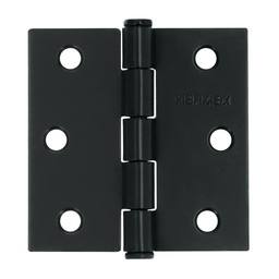 [46707] Bisagra cuadrada 2 1/2' acero negro, cabeza plana, Hermex