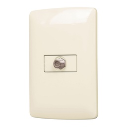 [48672] Placa armada con conexion para TV, marfil, linea Italiana