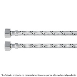 [49182] Manguera lavabo/fregadero, acero inox, 1/2' x 1/2', 55 cm