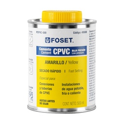 [49569] Cemento amarillo p/CPVC en bote de 500 ml,baja presion,Foset
