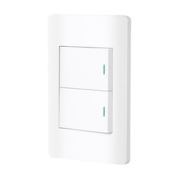 [47961] Placa armada blanca 1 interruptor y 1 de 3vias 1.5mod, Lisbo