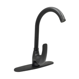 [104FN] MEZCLADORA MONOMANDO P/FREG C/CHAP DE LATON A/NEGRO