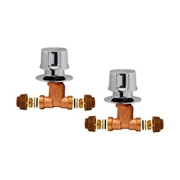 [32PVC] JUEGO D/LLAVES EMP.IND.P/REGADERA C/MAN.TAURO P/TUBO D CPVC CERAMICO