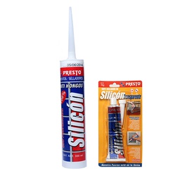 [4030] SILICON PRESTO 100% TRANSP CARTUCHO 300 ML