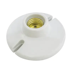 [Portalámpara redonda de porcelana para techo 4", color blanco Surtek] 136664