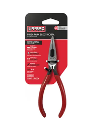 [Pinza para electricista con mango rubber grip de 6-1/4" punta cónica corte lateral Urrea] 226GS