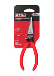 [Pinza para electricista con mango rubber grip de 6-5/8" punta plana cónica Urrea] 220G