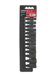 [Juego de dados de impacto cuadro de 1/4", 6 puntas, métricos, 13 piezas Urrea] 69206
