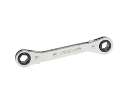 [Llave de estrías pulido espejo acodada de matraca métrica, 6 puntas, 7 x 8 mm Urrea] 1181M