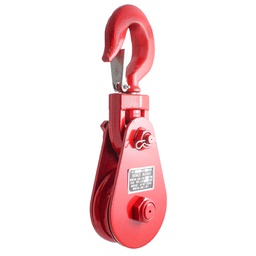 [C-01925] POLEA GIRATORIA PASTECA 4T-4.5" C/GRILLETE ROJA 1/2"