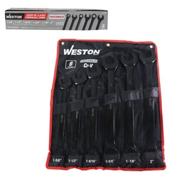 [LC-295] JUEGO DE LLAVES COMBINADAS JUMBO CrV FOSFATIZADAS FRACCIONAL 6 PZS 1-3/8" - 2"