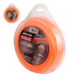 [MS-0180] HILO DUAL P/DESBROZADORA EN BLISTER 2.7mm X 63m - NARANJA